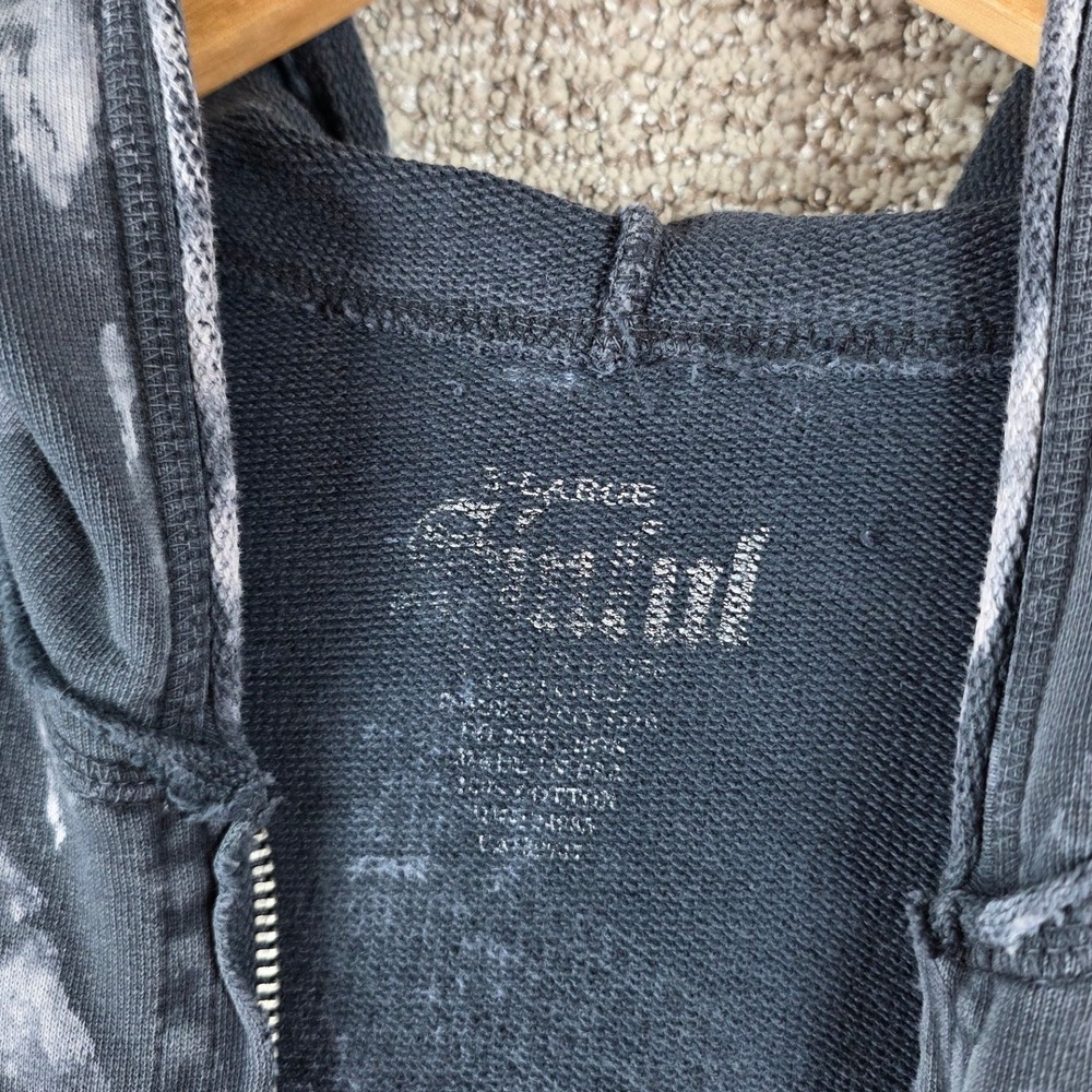 Sinful Affliction Style Y2K Womens Zip Up Hoodie Black Skull Angel Wings Size XL - Picture 4 of 8
